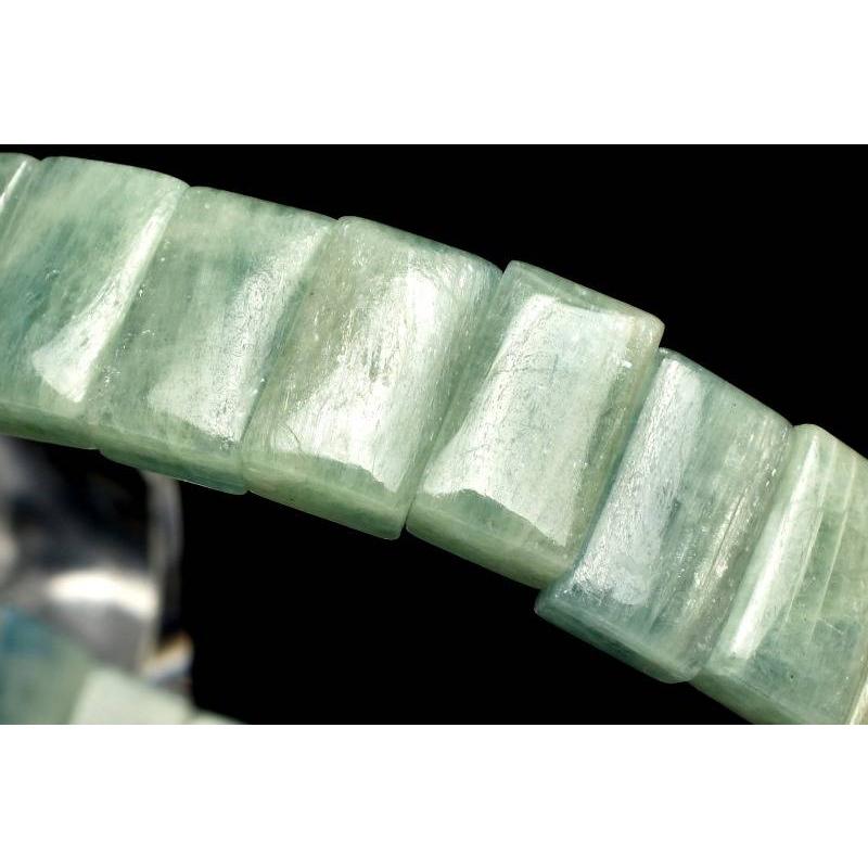 1点物】希少カラー グリーンカイヤナイト 6.5x11mm バングル _L2302
