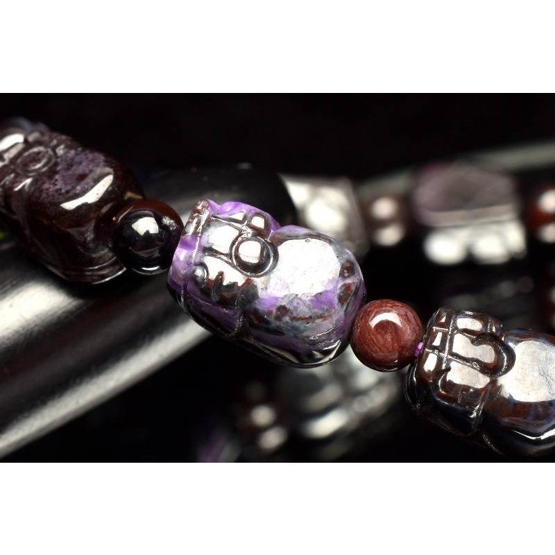 1点物】高発色◇お守りに スギライト(杉石) 9-12x6-7(丸玉4)mm 貔貅