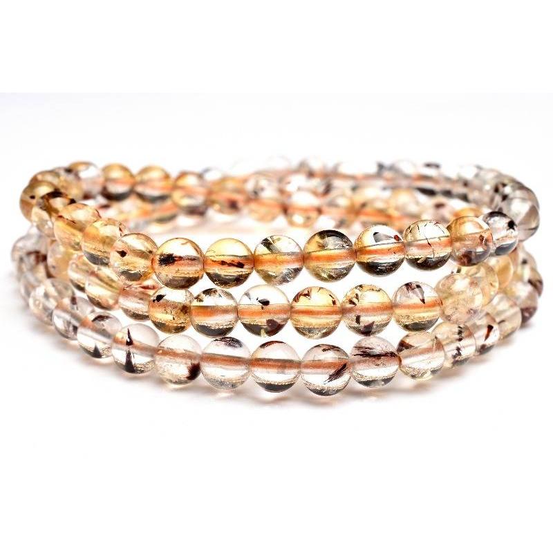 1点物】カコクセナイトインシトリン(ゲーサイトインクォーツ) 5.5mm 3