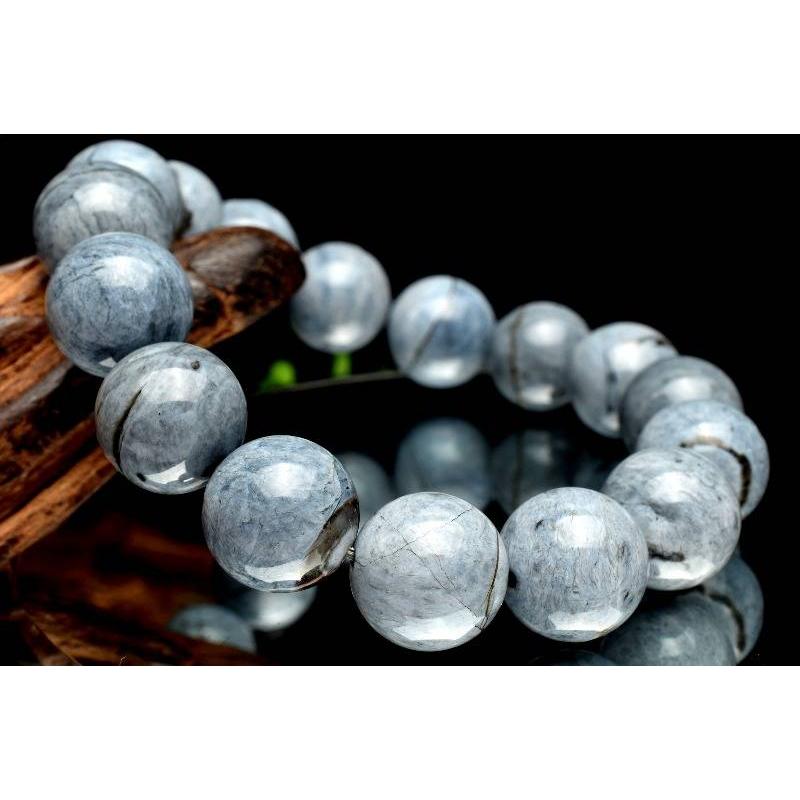 希少 高品質 ブルーオパール ブレスレット 天然石 オーストラリア産 1点物】オーストラリア産◇希少 ブルーオパール 12mm ブレスレット