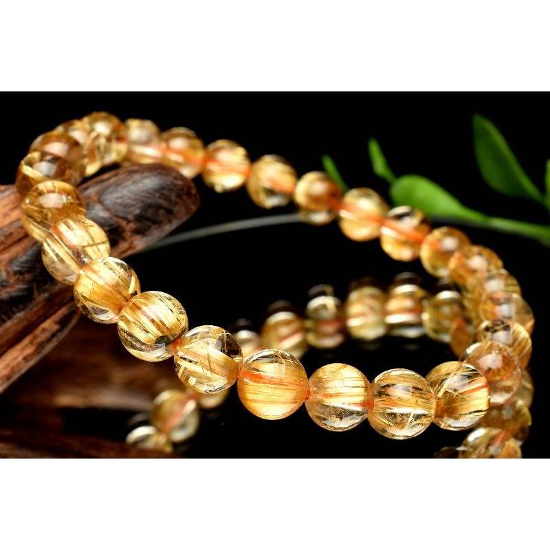 ヘマタイトインタイチンルチルブレスレット 7mm A