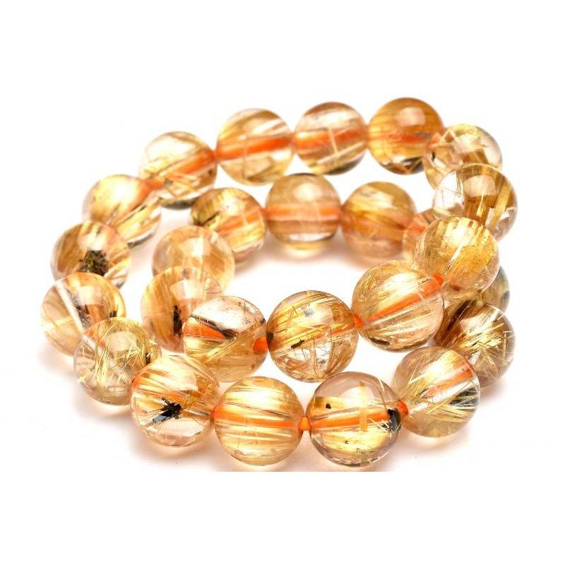 1点物】AAAA☆迫力金針 ヘマタイトインタイチンルチルクォーツ 7mm  