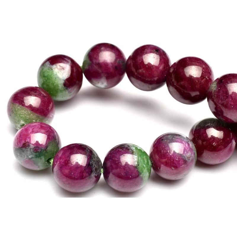 1点物】ナイジェリア産 ルビーインゾイサイト 10mm ブレスレット