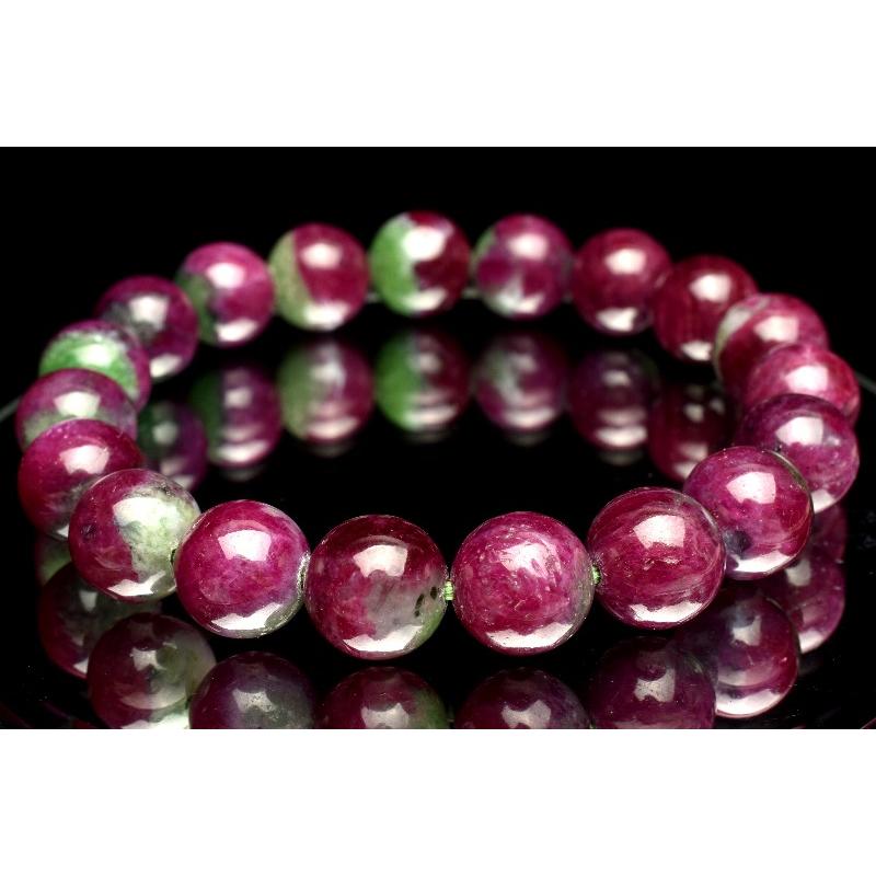 1点物】ナイジェリア産 ルビーインゾイサイト 10mm ブレスレット