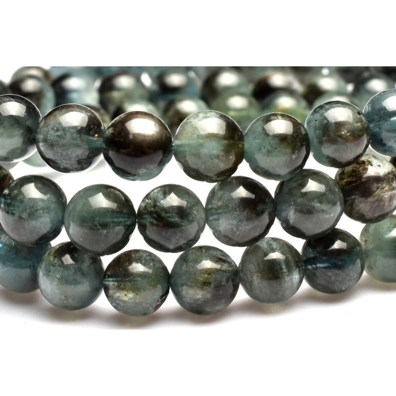 1点物】ブラックアクアマリン 6mm 3連タイプ ブレスレット _M7611