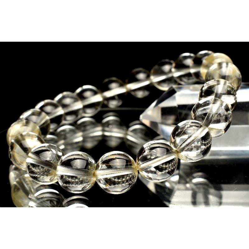 1点物】透明感抜群 シルバールチルクォーツ 9-9.5mm ブレスレット