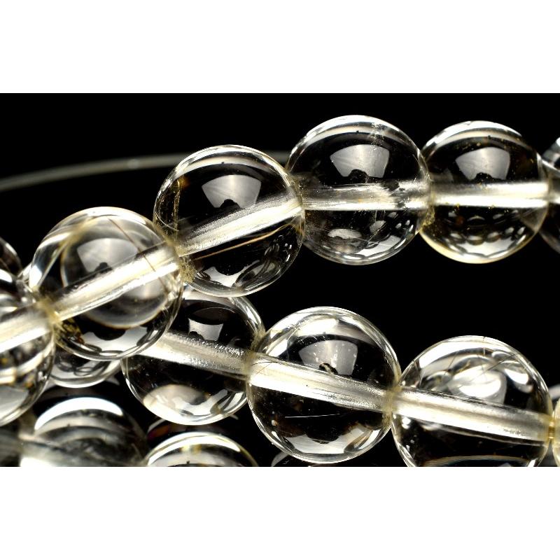 1点物】透明感抜群 シルバールチルクォーツ 9-9.5mm ブレスレット