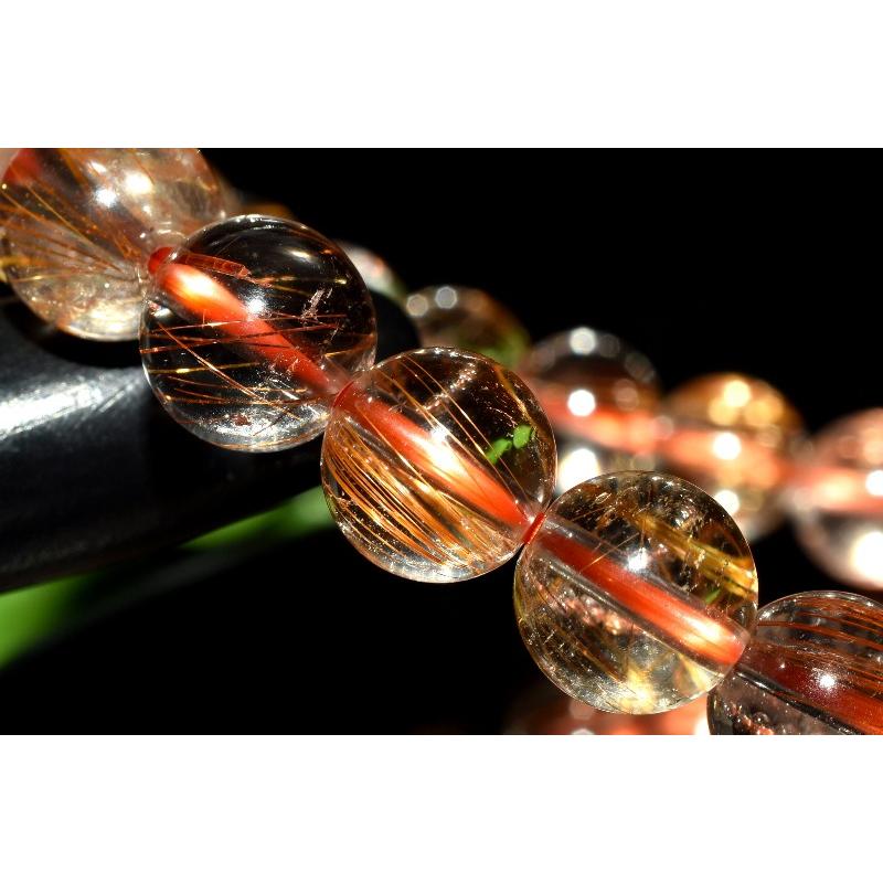 1点物】希少カラー ローズゴールドルチルクォーツ 8.5mm ブレスレット