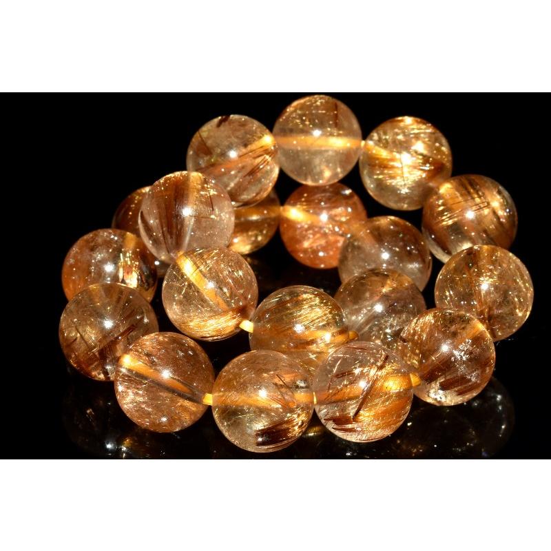 1点物】高透明 タイガータイチンルチルクォーツ 10mm ブレスレット