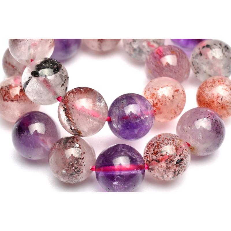 1点物】マルチカラー スーパーセブン 8mm ブレスレット _M8798