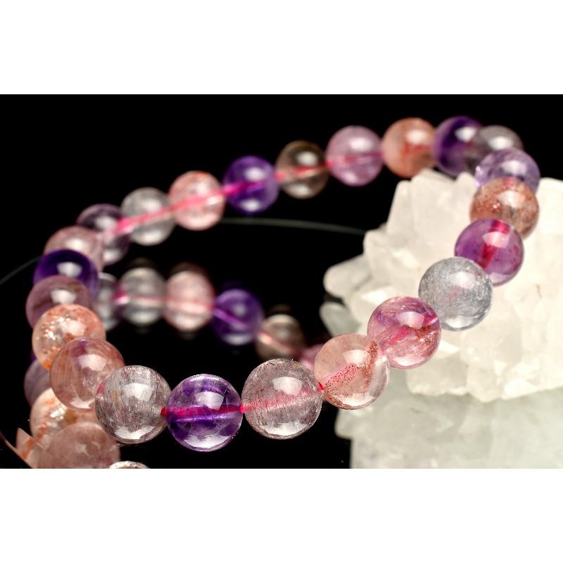 1点物】マルチカラー スーパーセブン 8mm ブレスレット _M8800