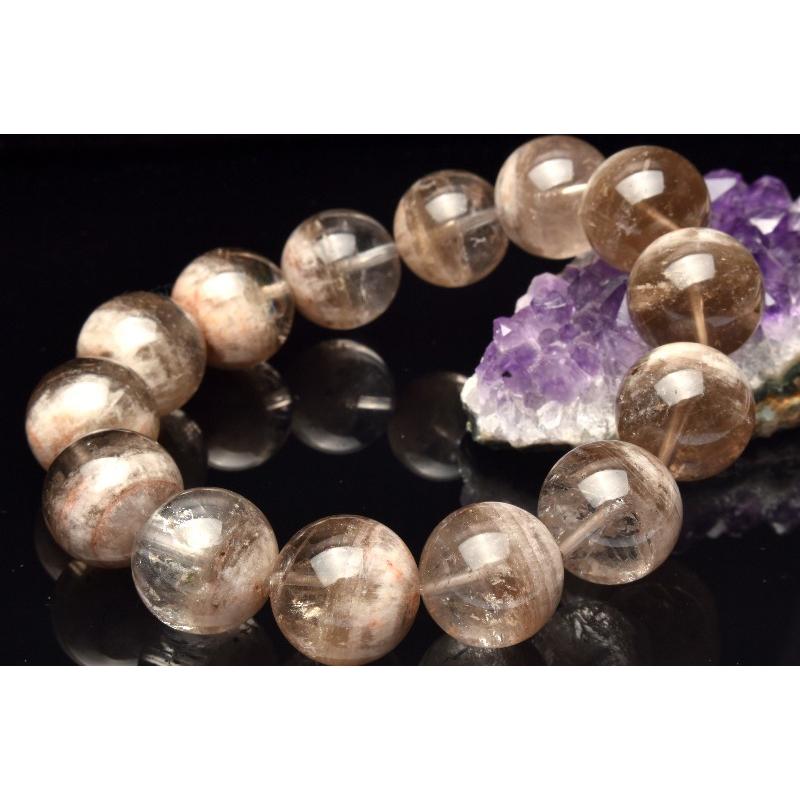 1点物】オーラライト23ガーデンクォーツ 16mm ブレスレット _M9418