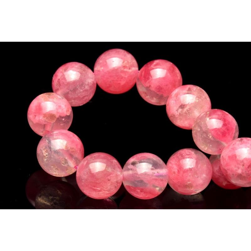 1点物】華やか◇高発色 ロードナイトシリカ 8mm ブレスレット _M9449