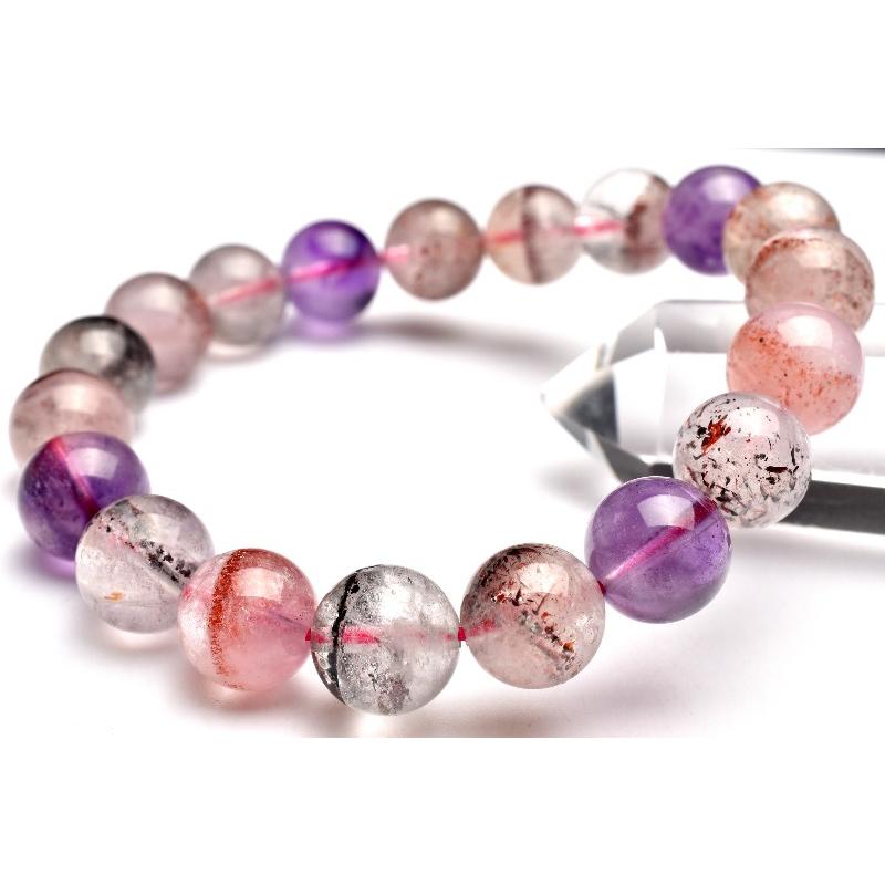 1点物】人気◇マルチカラー スーパーセブン 10mm ブレスレット _M9627