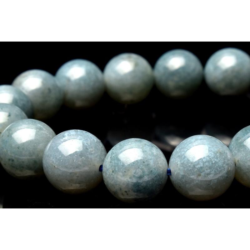 1点物】ナイジェリア産 青瑪瑙(ブルーアゲート) 12mm ブレスレット