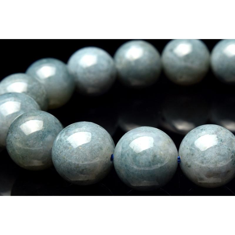 1点物】ナイジェリア産 青瑪瑙(ブルーアゲート) 12.5mm ブレスレット