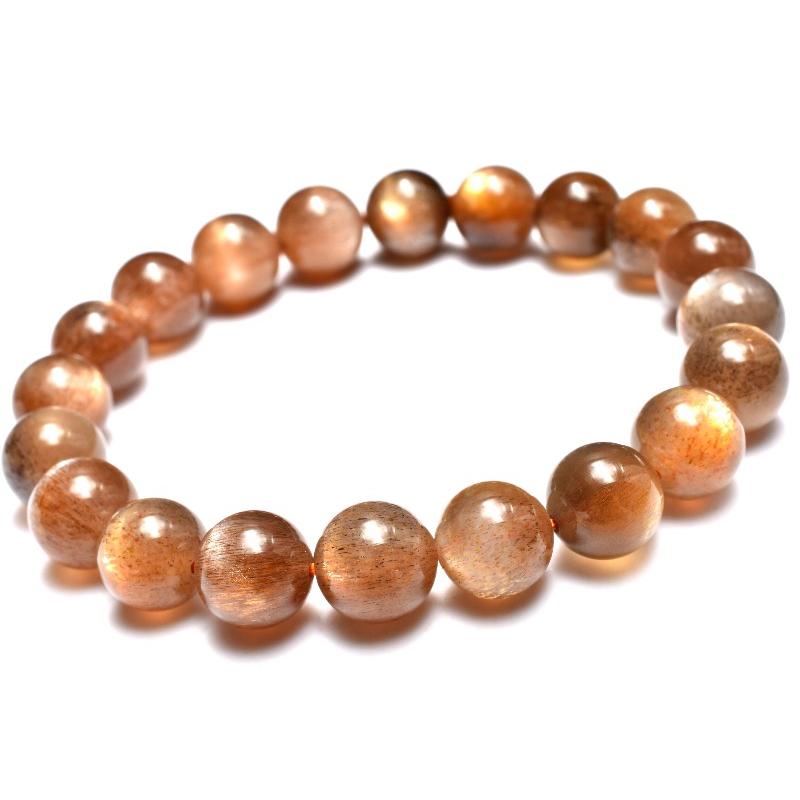 1点物】映える黄金シラー ブラックサンムーンストーン 9.5mm