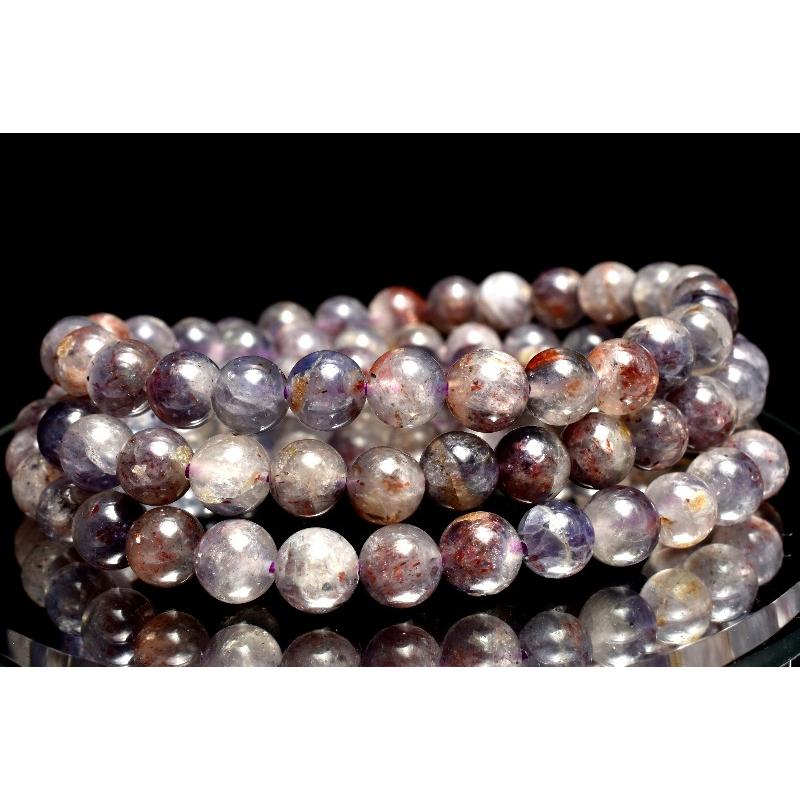 1点物】バイカラー アイオライトサンストーン 6.5mm 3連タイプ