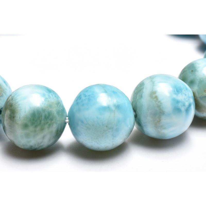 1点物】カリブ海の宝石 ラリマー 12.5mm ブレスレット _MA207 