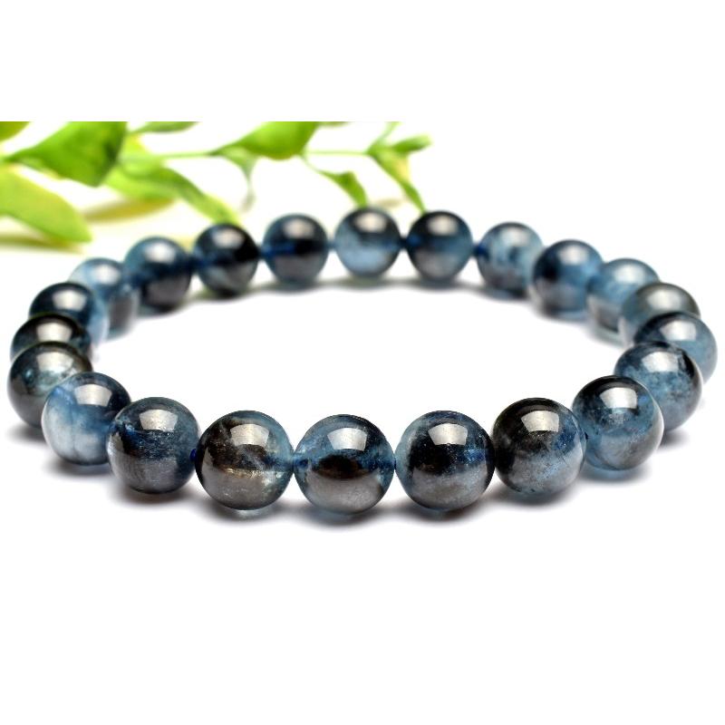 1点物】南アフリカ産◇金属シラー ブラックアクアマリン 8.5mm
