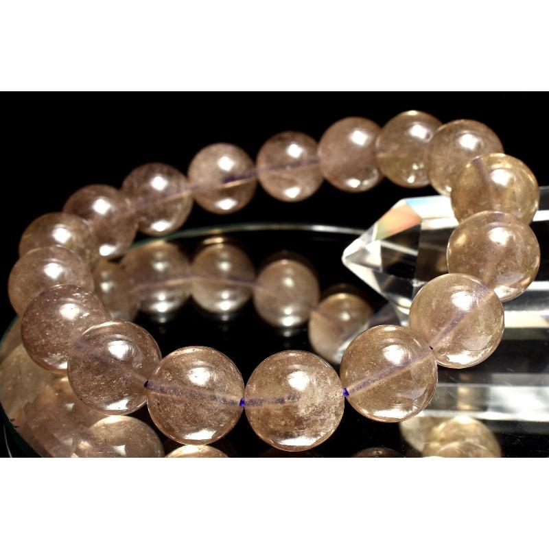 1点物】希少パープル リビアングラス 12.5mm ブレスレット _MA2895