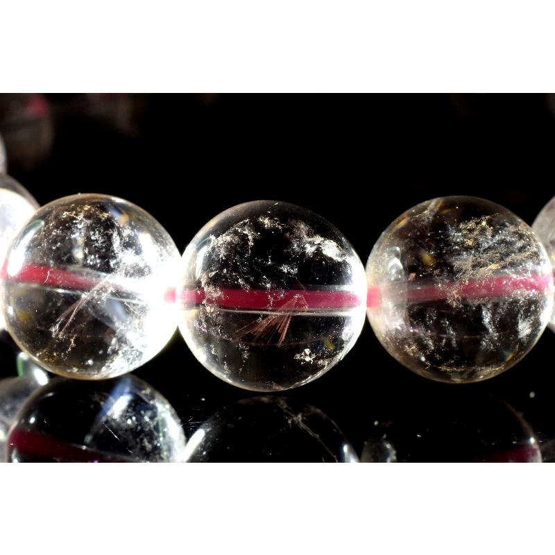 エンジェルラダー ブレスレット 11mm 17cm 1点物】高品質◇希少カラー レッドエンジェルラダークォーツ 11mm