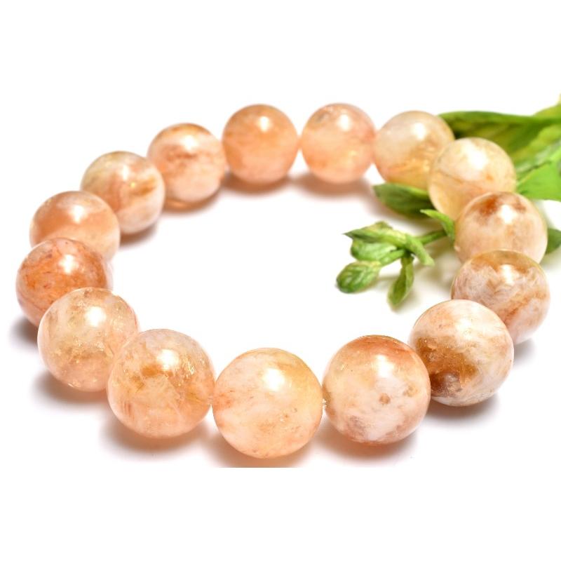 1点物】希少共生 フェザーインシトリン 13.5mm ブレスレット _MA3815