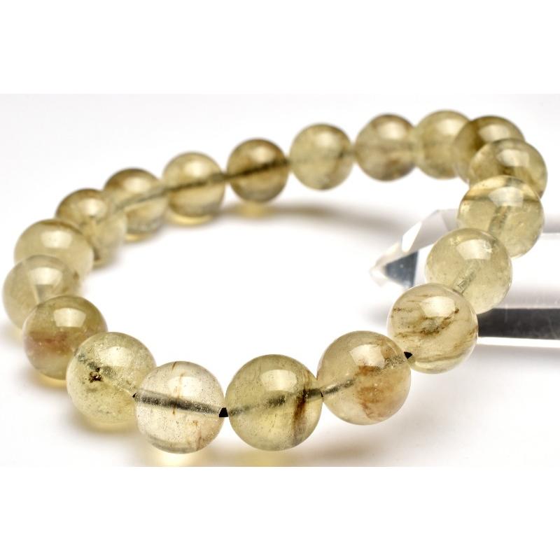 1点物】ブラックファントム入り◇ リビアングラス 11mm ブレスレット