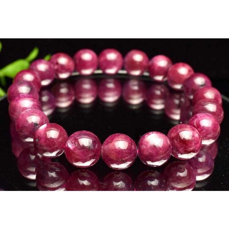 1点物】ミャンマー産◇勝利の石 ルビー 9-9.5mm ブレスレット _MA4094