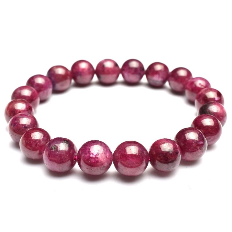 1点物】ミャンマー産◇勝利の石 ルビー 9-9.5mm ブレスレット _MA4094