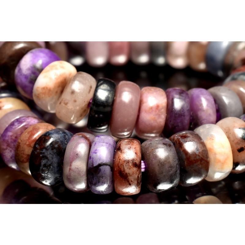 1点物】希少形状 スギライト(杉石) 2.5x5mm ボタン ブレスレット