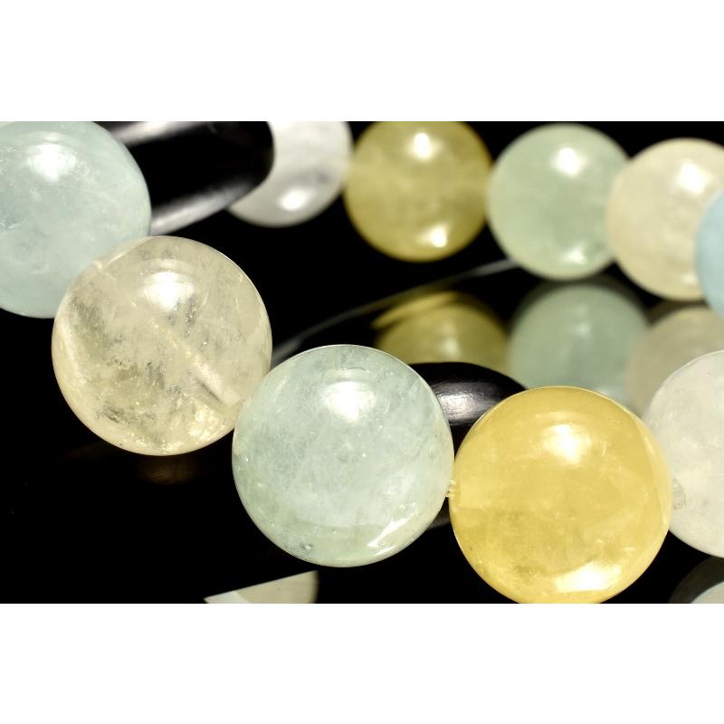 1点物】ヘリオドール入り MIXベリル(アクアマリン) 13mm ブレスレット 