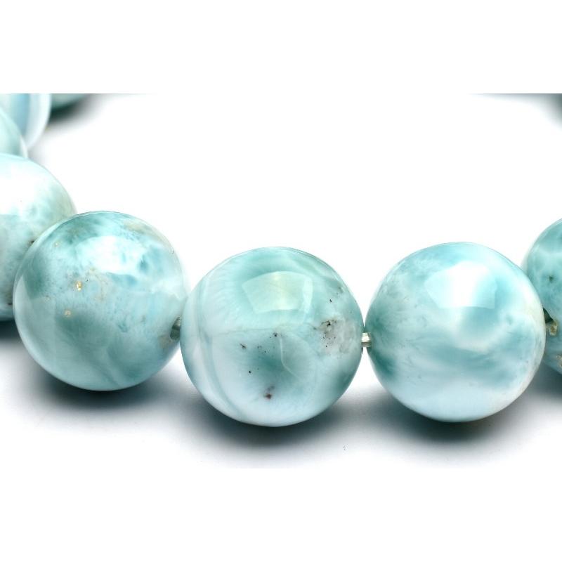 1点物】カリブ海の宝石 ラリマー 13.5mm ブレスレット _MA574 