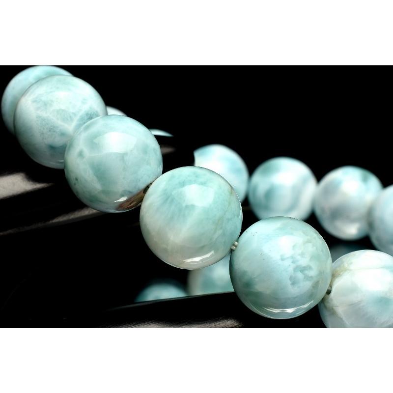 ♡高品質♡！カリブ海の宝石！ラリマー ブレスレット ☆ 贅沢な大玉13㎜玉天然石 カリブ海の宝石☆美しい海色☆天然石ブレスレット/ラリマー（ブルー