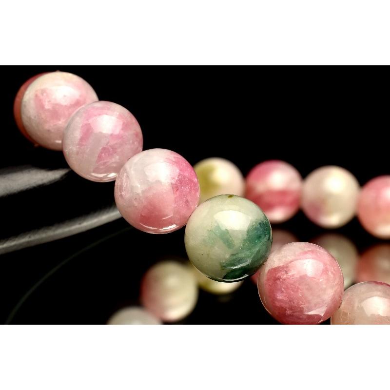 1点物】高発色◇シリカ共生 ウォーターメロントルマリン 9mm