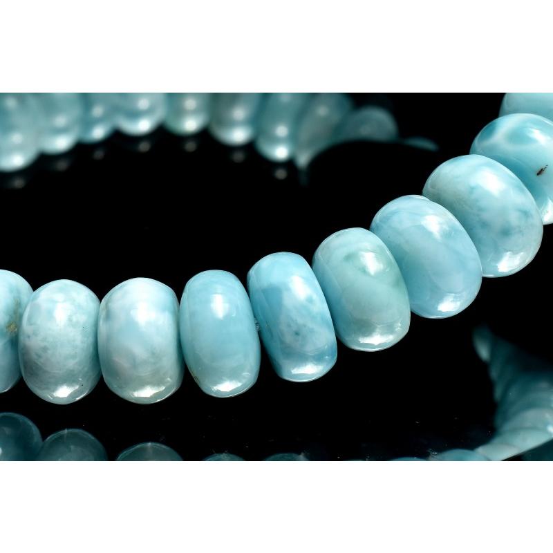 1点物】癒しの波模様！ ラリマー 3.5-5.5x8mm ボタン ブレスレット