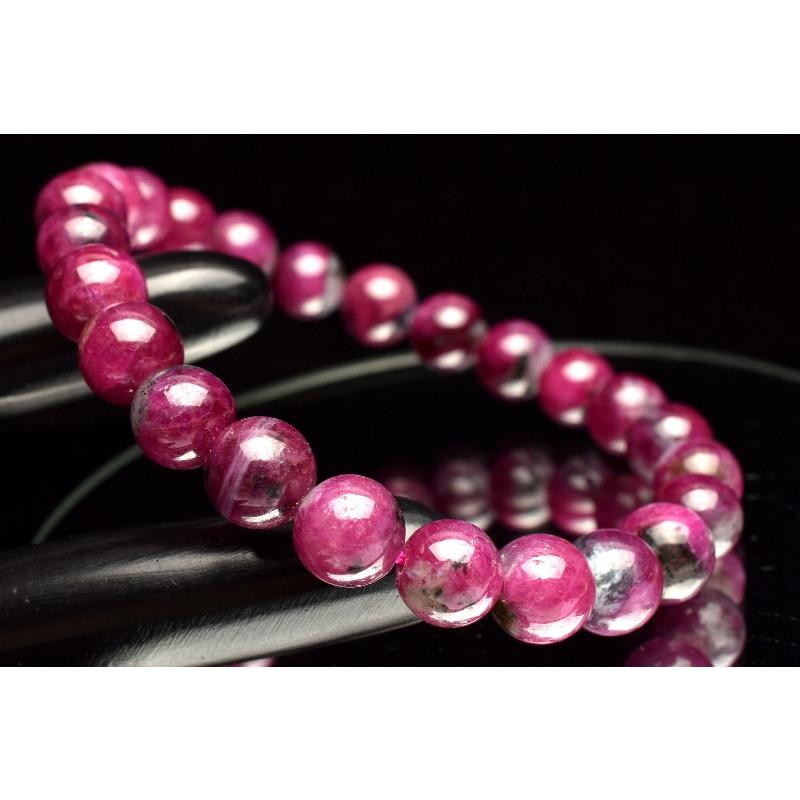 1点物】ミャンマー産◇高発色 ルビーインクォーツ 8mm ブレスレット