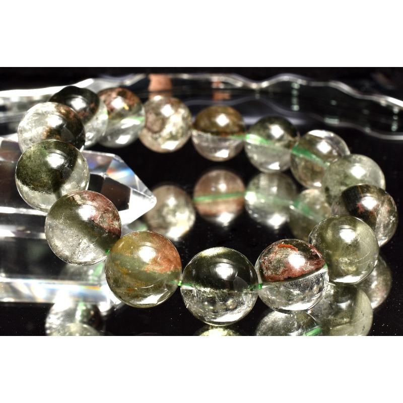 1点物】高発色◇半々タイプ グリーンガーデンクォーツ 14mm