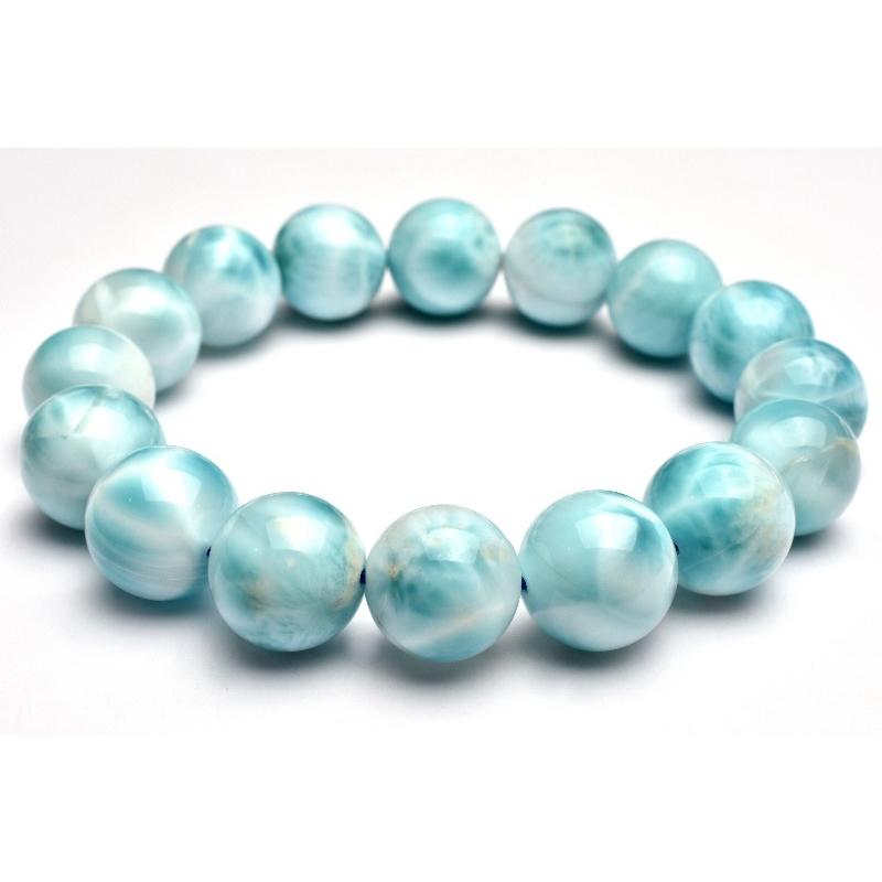 1点物】癒やしの波模様 ラリマー 13-13.5mm ブレスレット _MA7579