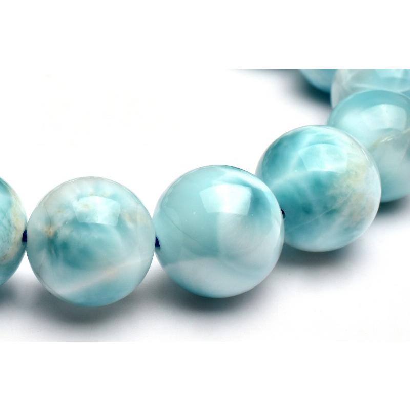 1点物】癒やしの波模様 ラリマー 13-13.5mm ブレスレット _MA7579