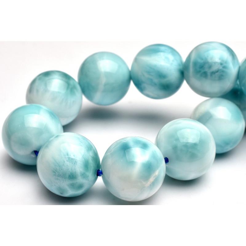 1点物】癒やしの波模様 ラリマー 13-13.5mm ブレスレット _MA7579