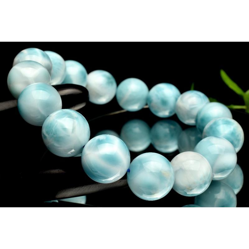 1点物】癒やしの波模様 ラリマー 13-13.5mm ブレスレット _MA7579