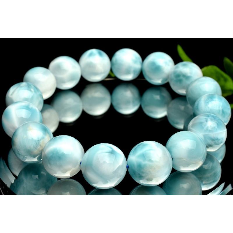 1点物】癒やしの波模様 ラリマー 13-13.5mm ブレスレット _MA7579