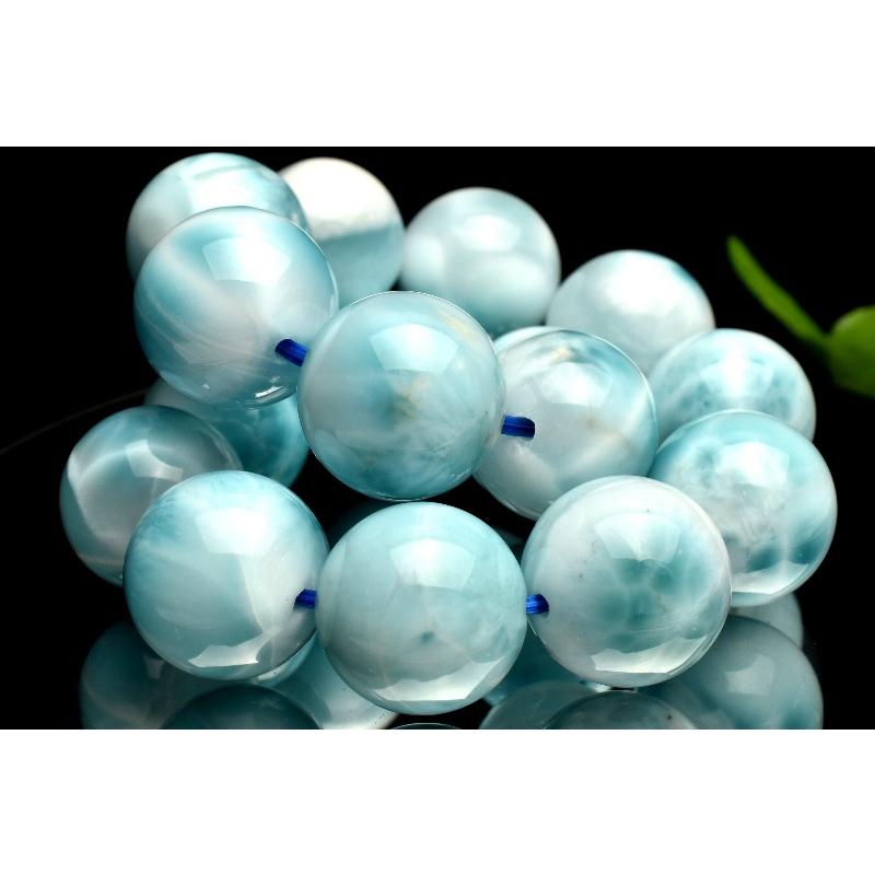 1点物】癒やしの波模様 ラリマー 13-13.5mm ブレスレット _MA7579