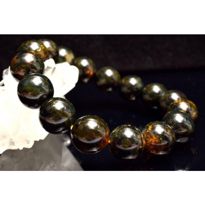 1点物】ロシア産 アンバー琥珀(薬珀) 13.5mm ブレスレット _MA7856