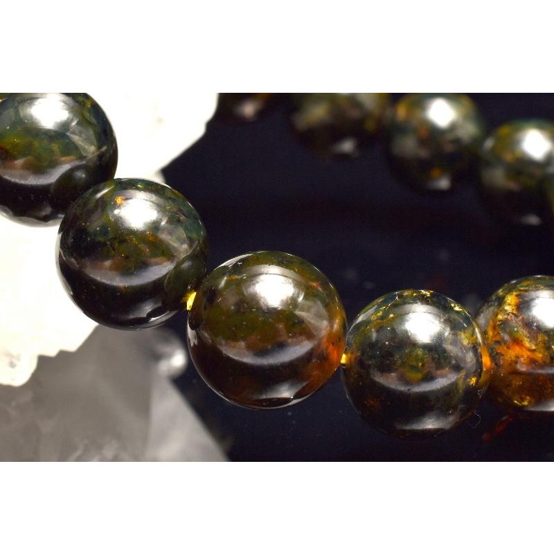 1点物】ロシア産 アンバー琥珀(薬珀) 13.5mm ブレスレット _MA7856 