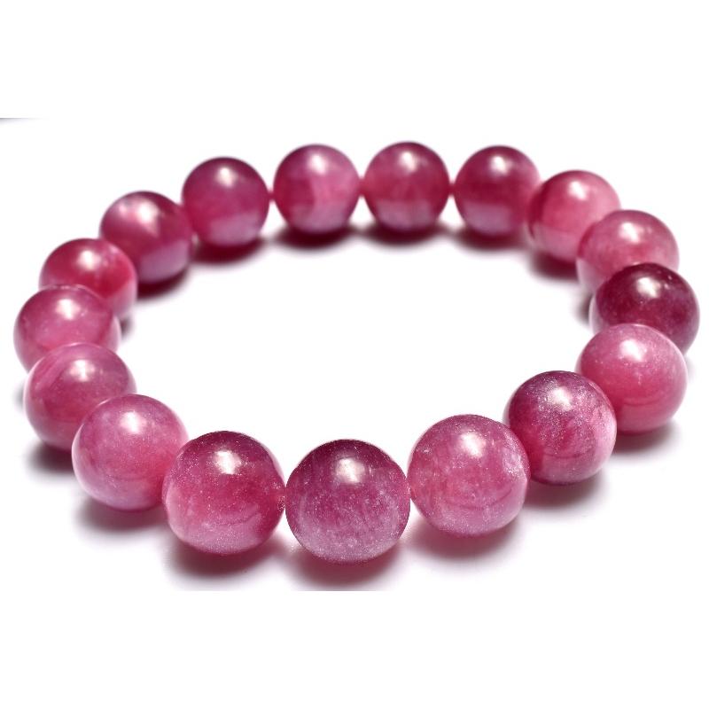 1点物】希少◇まろやか質感 ピンクマイカ 11.5-12mm ブレスレット