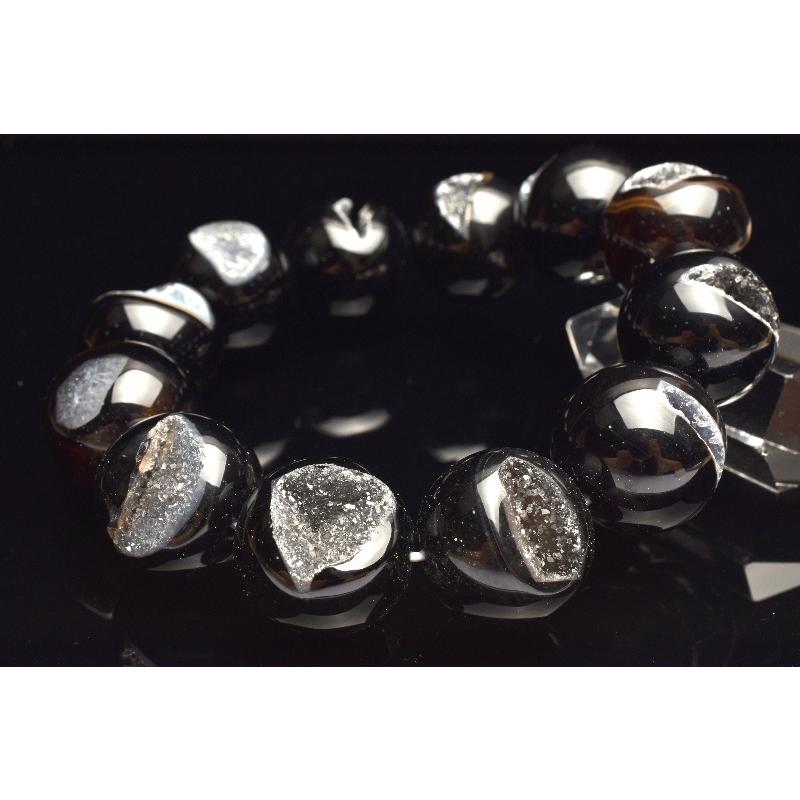 1点物】大珠◇笑口ジオード サードオニキス 19-20mm ブレスレット