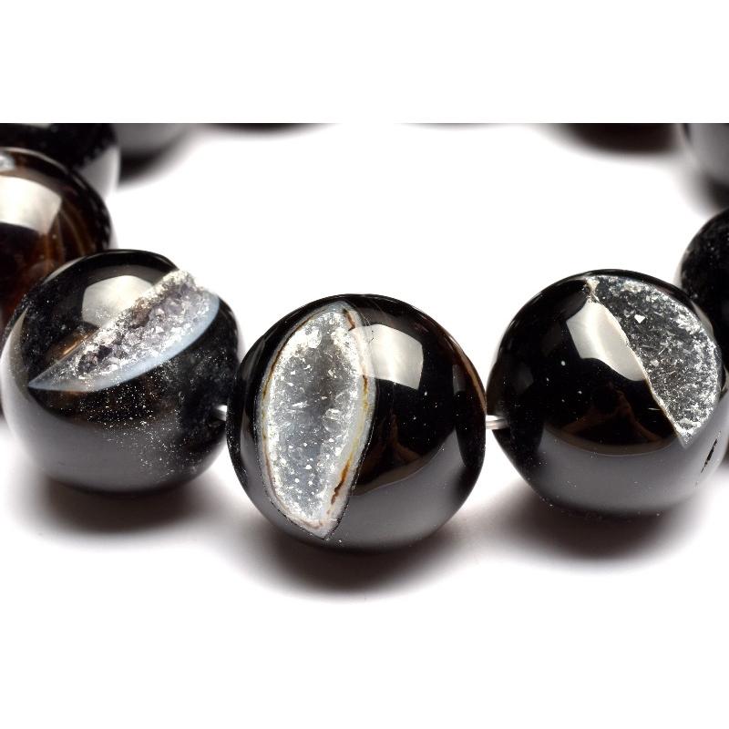 1点物】大珠◇笑口ジオード サードオニキス 19.5-20mm ブレスレット 