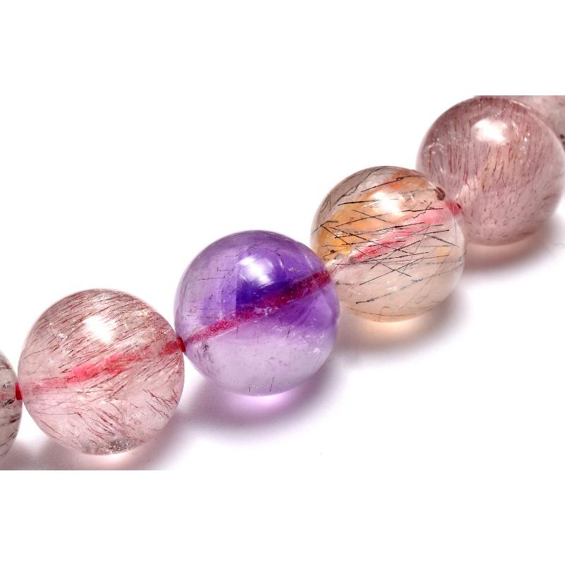 1点物】人気！マルチカラー◇ スーパーセブン 9mm ブレスレット